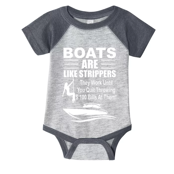 Boats Are Like Strippers Funny Joke Infant Baby Jersey Bodysuit