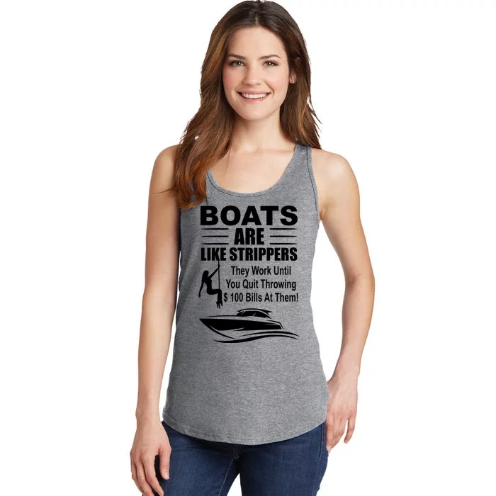 Boats Are Like Strippers Funny Joke Ladies Essential Tank