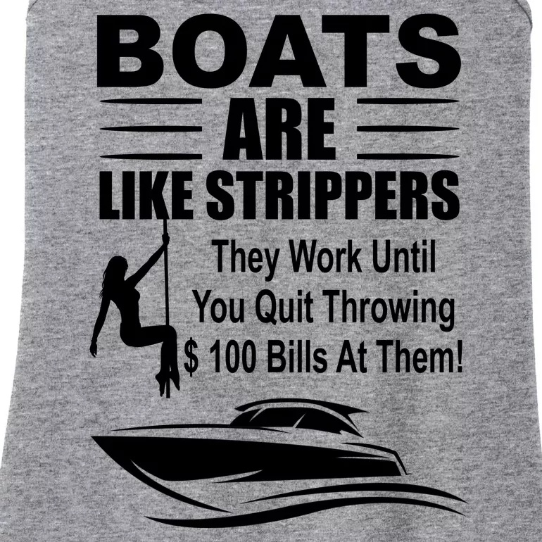 Boats Are Like Strippers Funny Joke Ladies Essential Tank