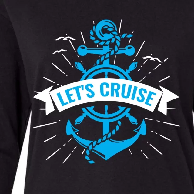 Boat Anchor Let’S Cruise Family Vacation Travel Gift Womens Cotton Relaxed Long Sleeve T-Shirt