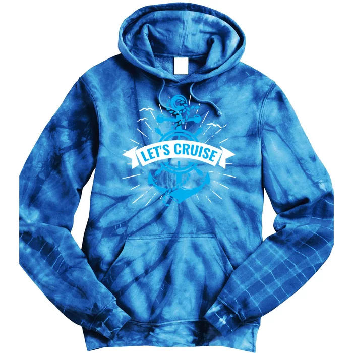 Boat Anchor Let’S Cruise Family Vacation Travel Gift Tie Dye Hoodie