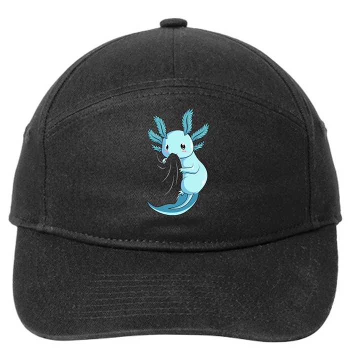 Blue Axolotl Lovers Amphibian 7-Panel Snapback Hat