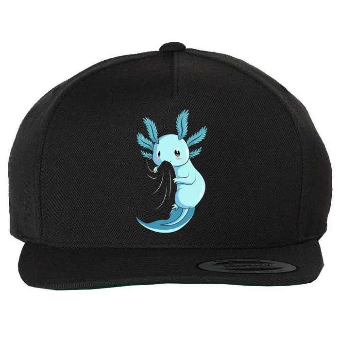 Blue Axolotl Lovers Amphibian Wool Snapback Cap