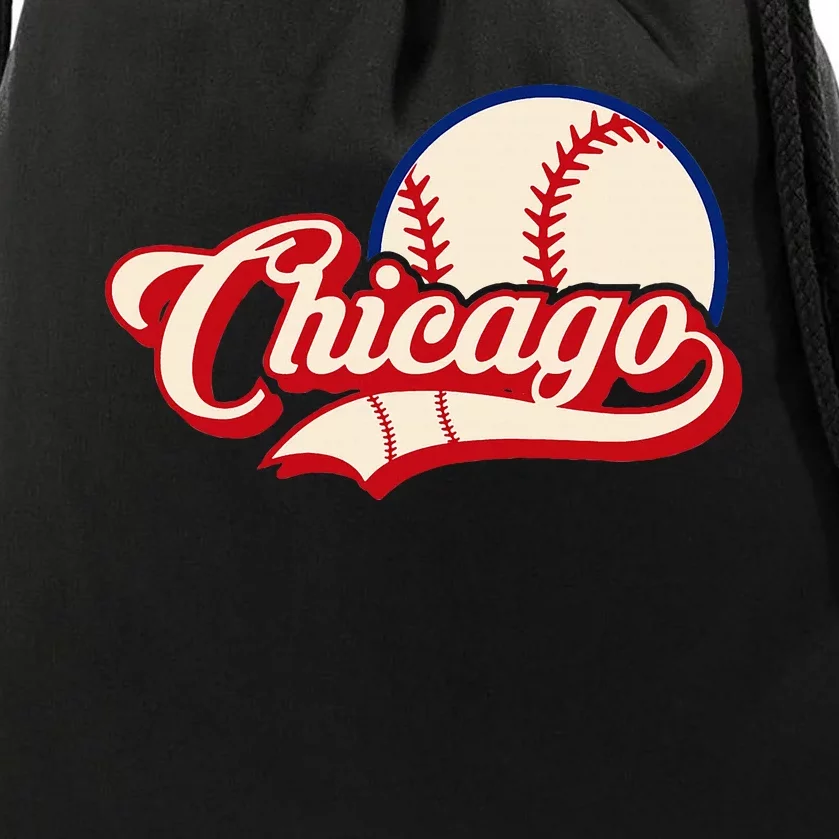 Baseball American Lover Chicago Baseball Drawstring Bag