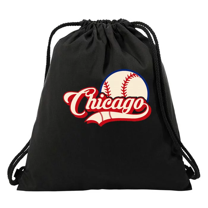 Baseball American Lover Chicago Baseball Drawstring Bag