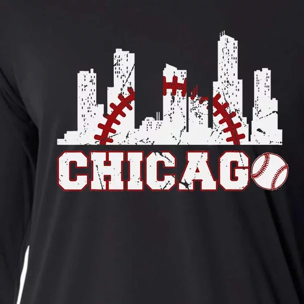 Baseball American Lover Chicago Baseball Cooling Performance Long Sleeve Crew