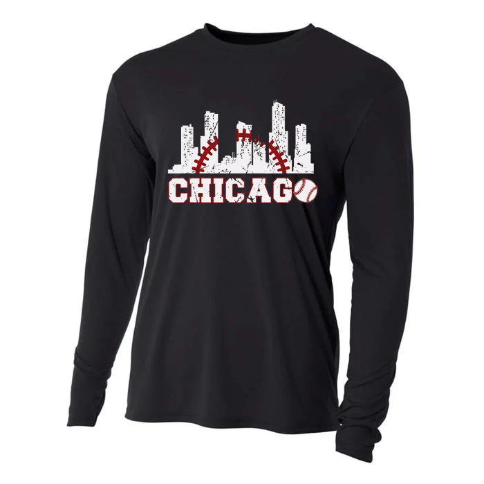 Baseball American Lover Chicago Baseball Cooling Performance Long Sleeve Crew