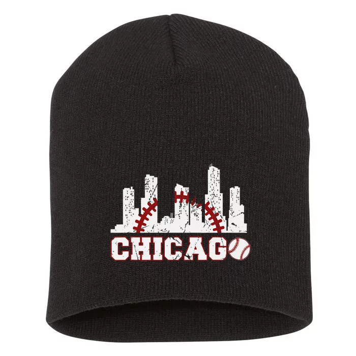 Baseball American Lover Chicago Baseball Short Acrylic Beanie