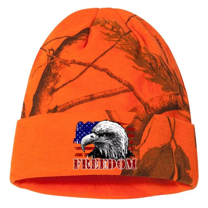 Bald Eagle Distressed USA Flag Freedom 4th of July Kati - 12in Camo Beanie