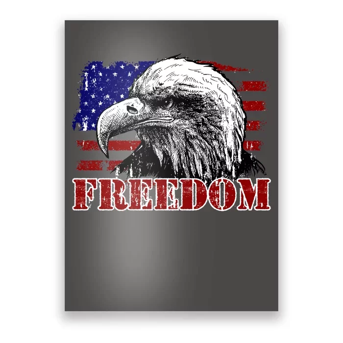 Bald Eagle Distressed USA Flag Freedom 4th of July Poster