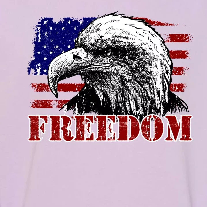 Bald Eagle Distressed USA Flag Freedom 4th of July Garment-Dyed Sweatshirt