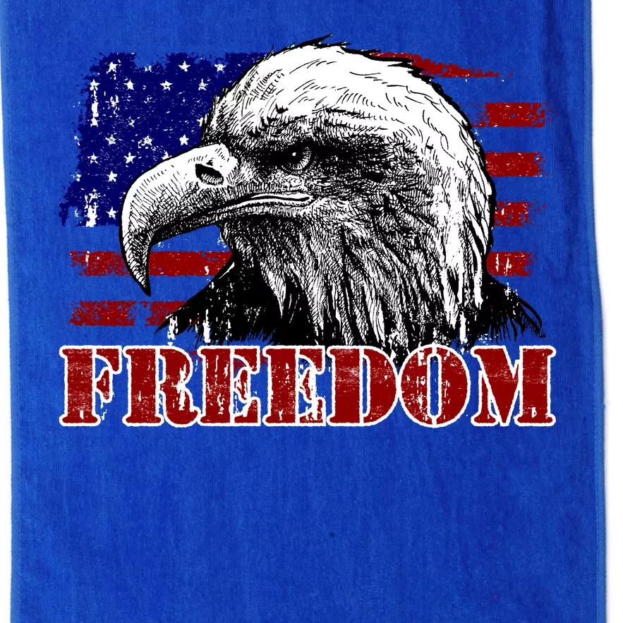 Bald Eagle Distressed USA Flag Freedom 4th of July Platinum Collection Golf Towel