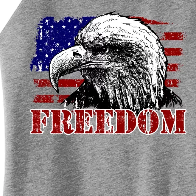 Bald Eagle Distressed USA Flag Freedom 4th of July Women’s Perfect Tri Rocker Tank