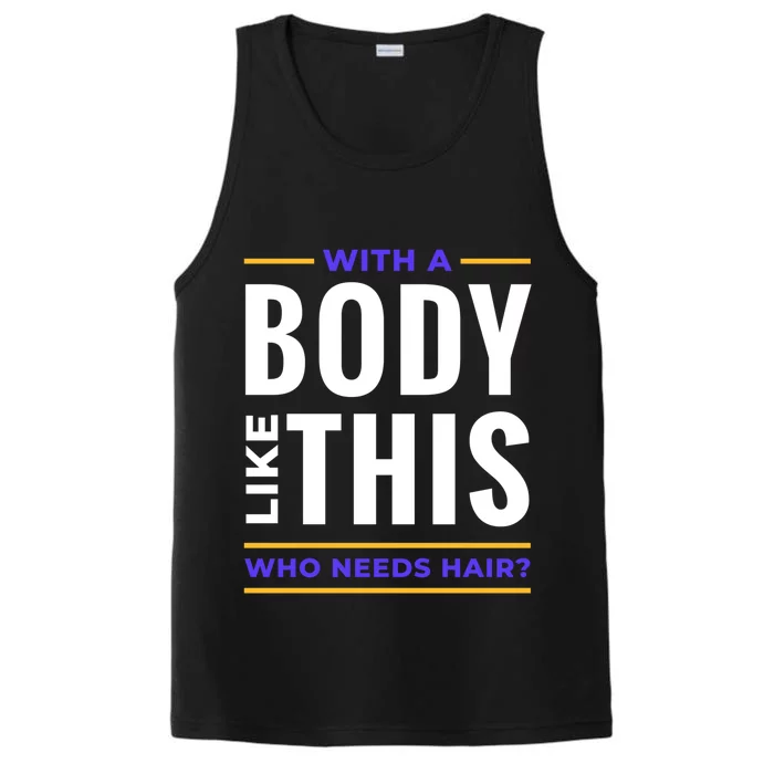 Bald Head Body Funny Performance Tank