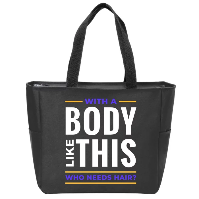 Bald Head Body Funny Zip Tote Bag