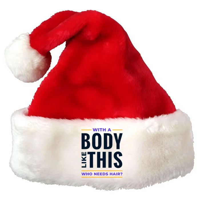 Bald Head Body Funny Premium Christmas Santa Hat