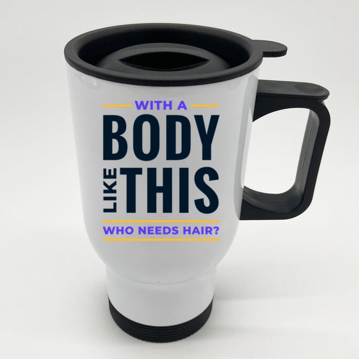 Bald Head Body Funny Front & Back Stainless Steel Travel Mug