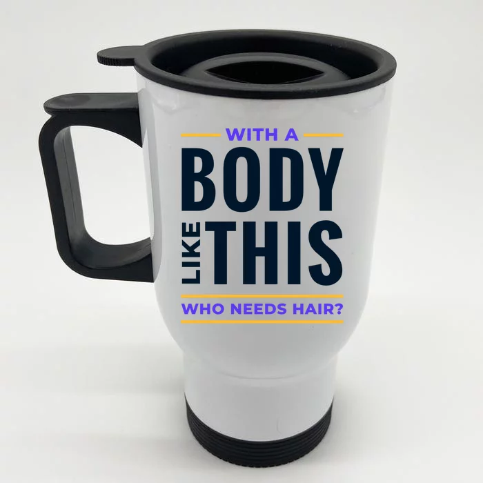 Bald Head Body Funny Front & Back Stainless Steel Travel Mug