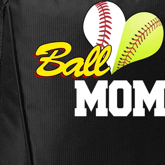 Ball Mom Heart Baseball Fan City Backpack