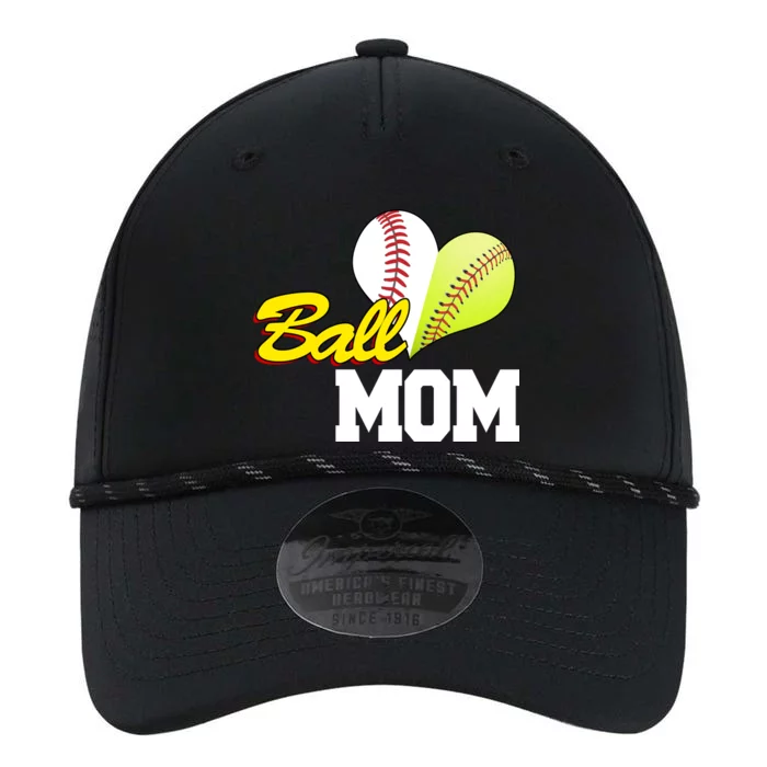 Ball Mom Heart Baseball Fan Performance The Dyno Cap