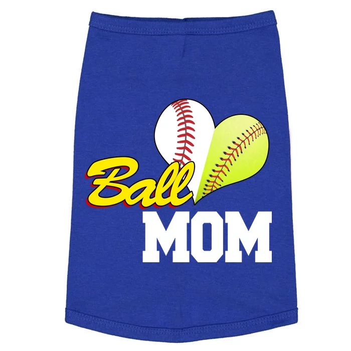 Ball Mom Heart Baseball Fan Doggie Tank