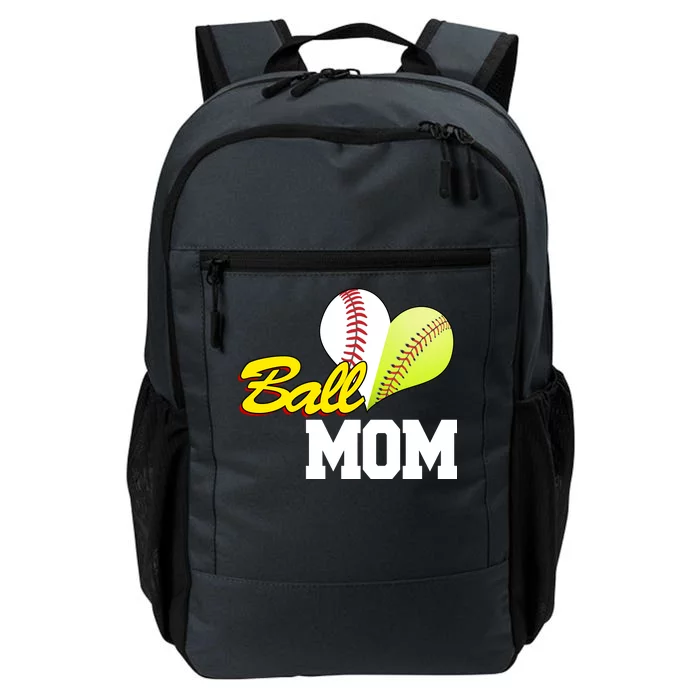 Ball Mom Heart Baseball Fan Daily Commute Backpack