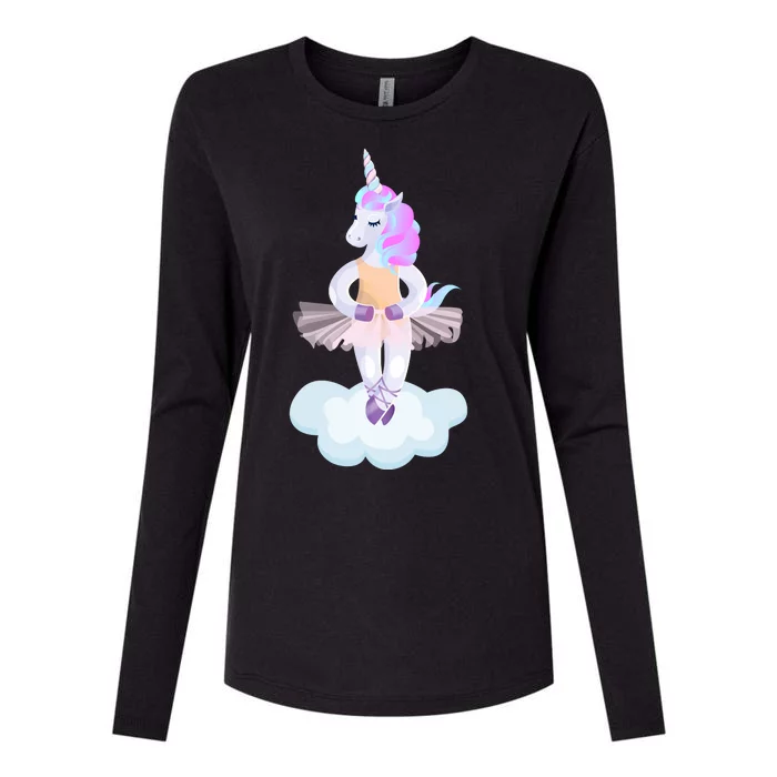 Ballet Dancer Unicorn Womens Cotton Relaxed Long Sleeve T-Shirt