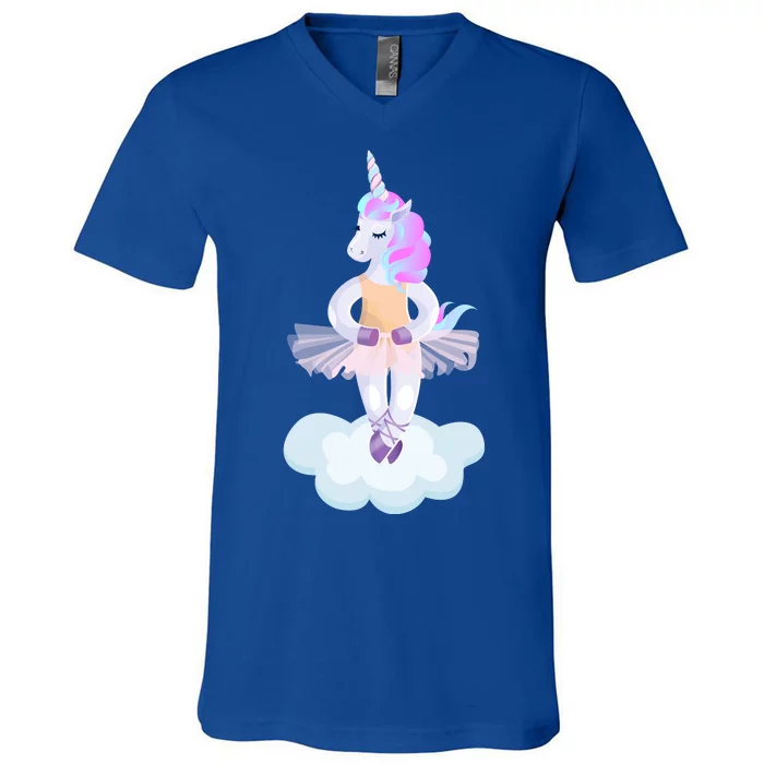 Ballet Dancer Unicorn V-Neck T-Shirt