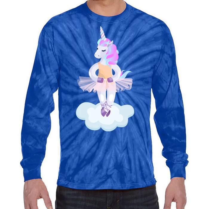 Ballet Dancer Unicorn Tie-Dye Long Sleeve Shirt