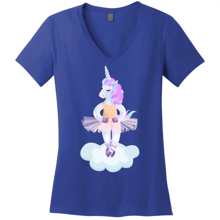 Ballet Dancer Unicorn Women's V-Neck T-Shirt