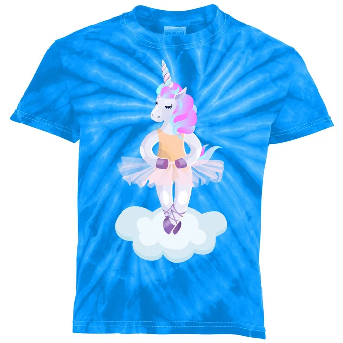 Ballet Dancer Unicorn Kids Tie-Dye T-Shirt