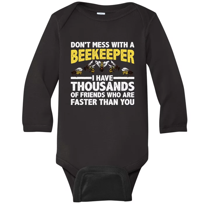 Beekeeper Art Men Women Beekeeping Honeybee Beehive Lover Baby Long Sleeve Bodysuit