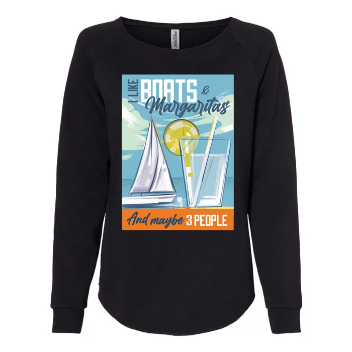 Boats And Margaritas Funny Womens California Wash Sweatshirt