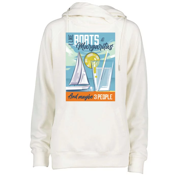 Boats And Margaritas Funny Womens Funnel Neck Pullover Hood