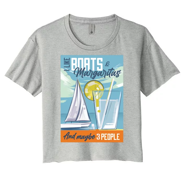 Boats And Margaritas Funny Women's Crop Top Tee