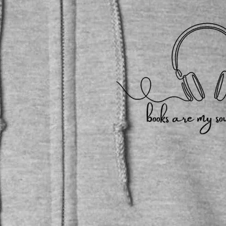 Books Are My Soundtrack Audiobook Lover Headphone Line Art Full Zip Hoodie