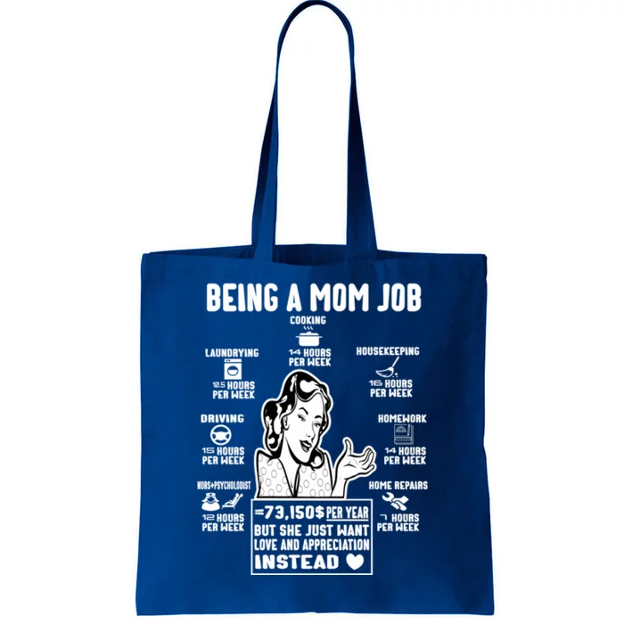 Being A Mom Job Funny Mom For Mothers Day Appreciation Gift Tote Bag