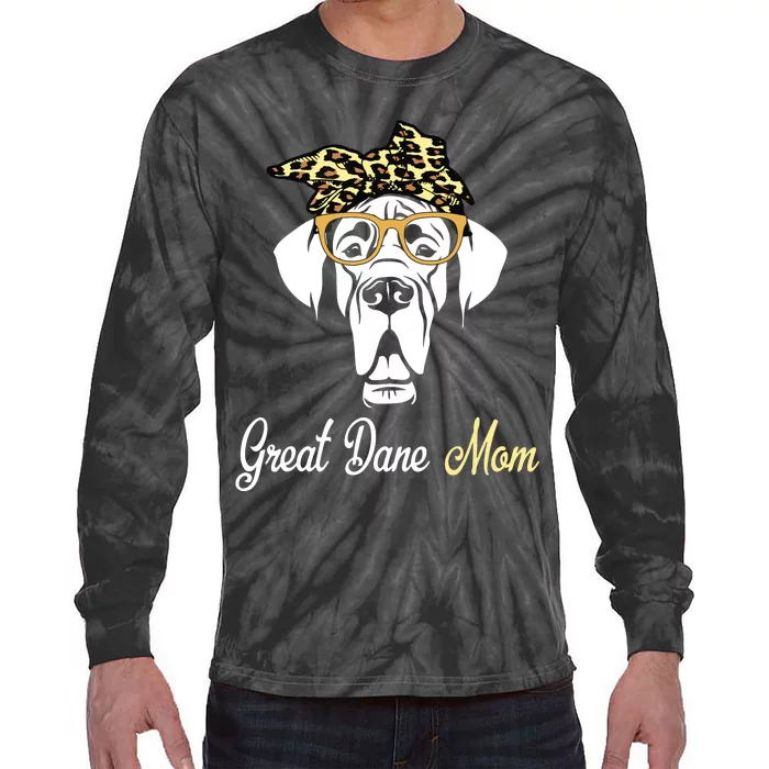 Birthday And Mothers Day Gift Great Dane Mom Tie-Dye Long Sleeve Shirt