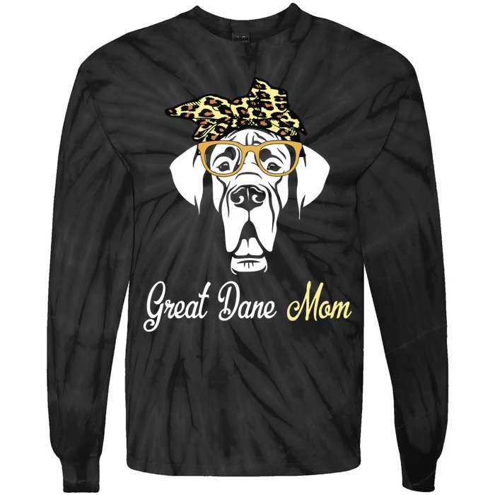 Birthday And Mothers Day Gift Great Dane Mom Tie-Dye Long Sleeve Shirt