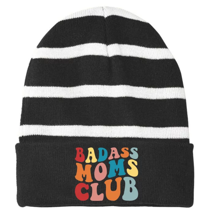 Bad Ass Moms Club Apparel Striped Beanie with Solid Band