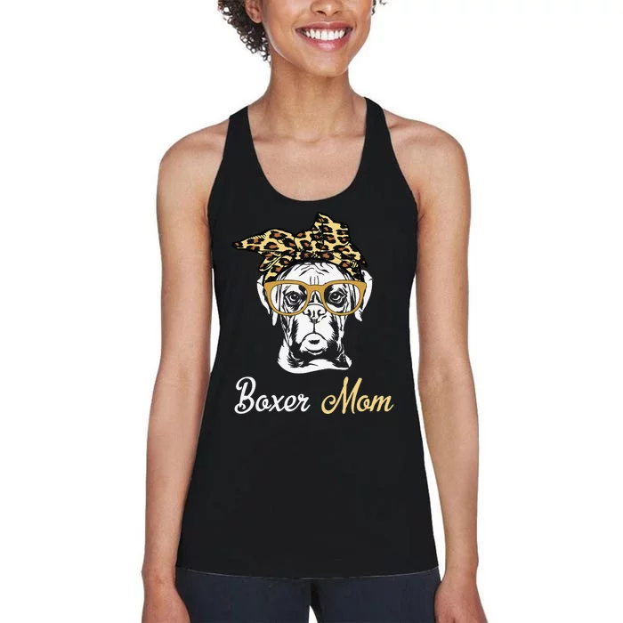 Birthday and Mother's day GiftBoxer Mom Women's Racerback Tank