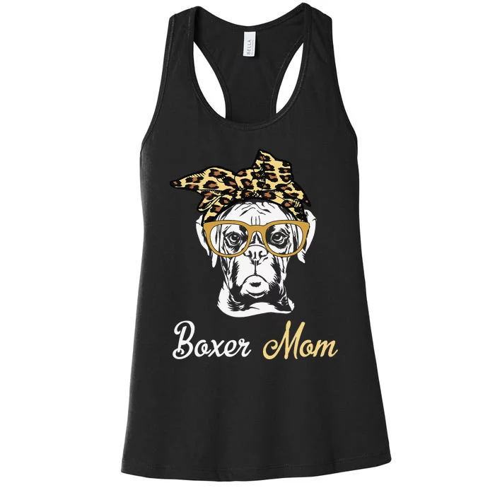 Birthday and Mother's day GiftBoxer Mom Women's Racerback Tank