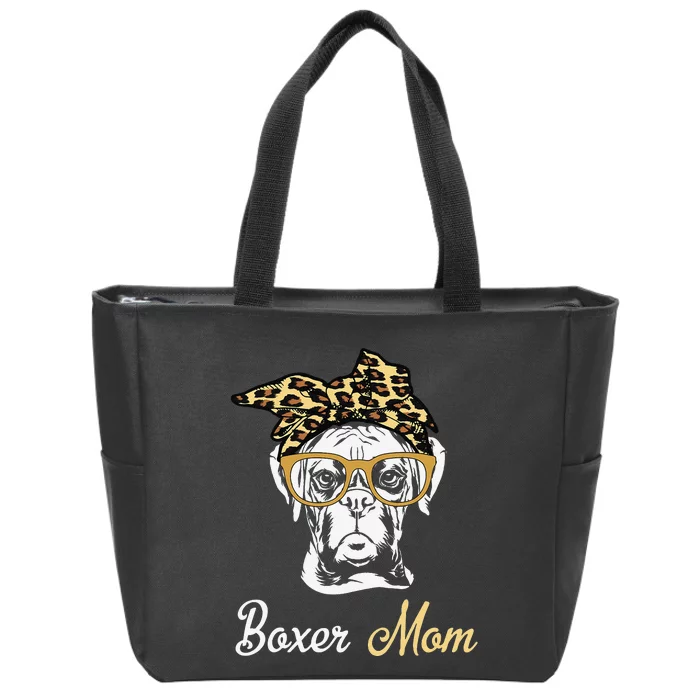 Birthday and Mother's day GiftBoxer Mom Zip Tote Bag