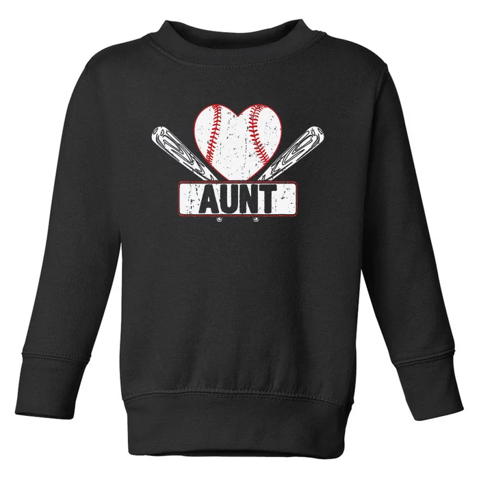 Baseball Aunt Matching Family Softball Baseball Lover Toddler Sweatshirt