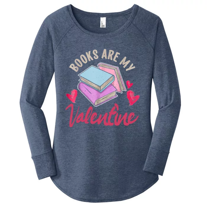 Books Are My Valentine Librarian Book Valentines Day Gift Women's Perfect Tri Tunic Long Sleeve Shirt