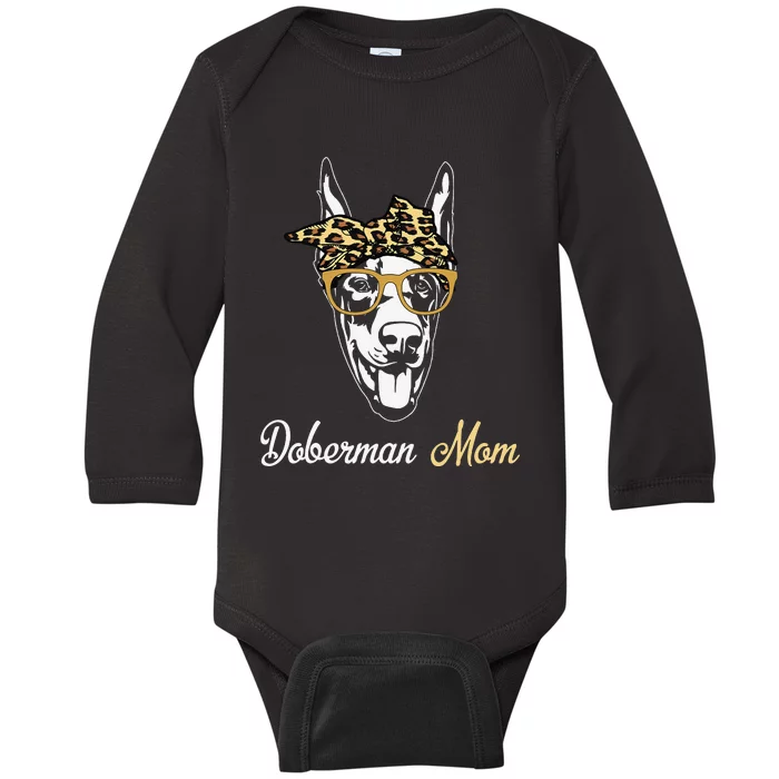 Birthday and Mother's day Gift Doberman Mom Baby Long Sleeve Bodysuit