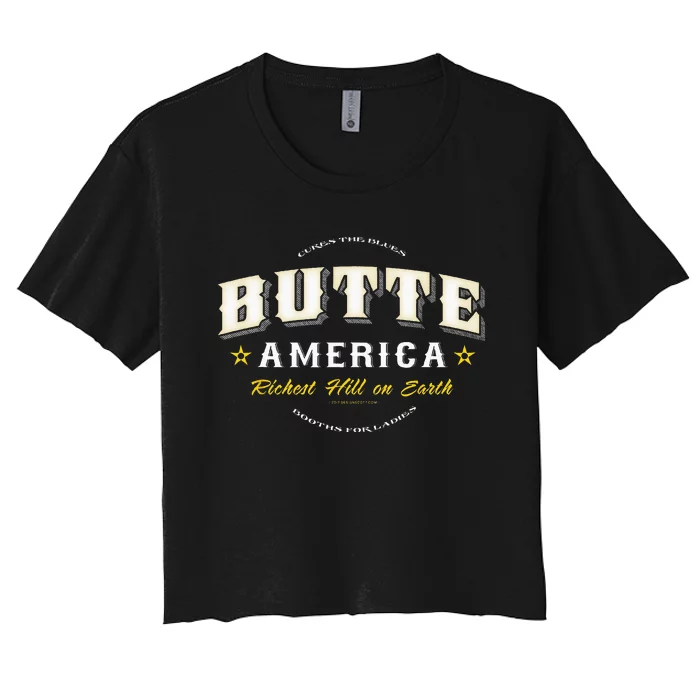 Butte America Montana Copper Miner Mining Women's Crop Top Tee