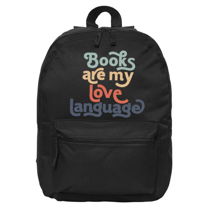 Books Are My Love Language groovy Teacher 16 in Basic Backpack