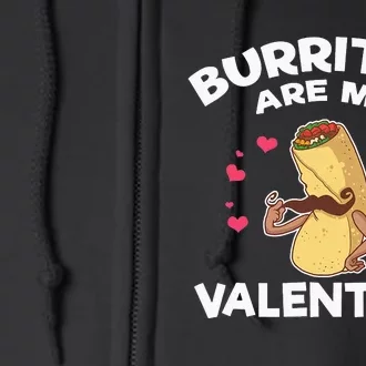 Burritos Are My Valentine Mexican Taco Mustache Food Full Zip Hoodie