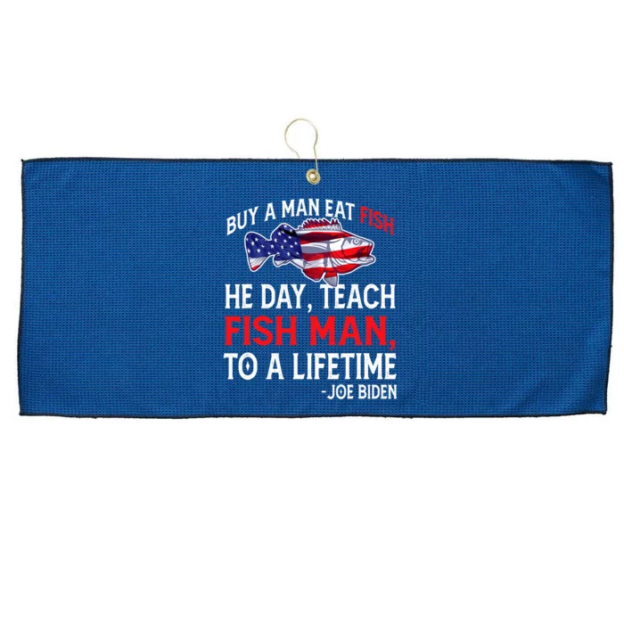 Buy A Man Eat Fish Funny Joe Biden Quote Large Microfiber Waffle Golf Towel